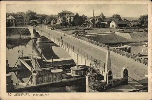 Ak Schweinfurt in Unterfranken Bayern, Mainbrücke
