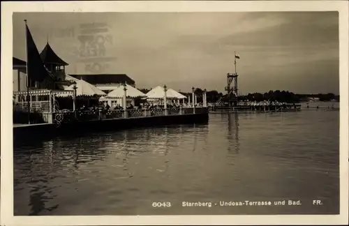 Ak Starnberg in Oberbayern, See Restaurant Undosa Terrasse und Bad, Leonhard Zach