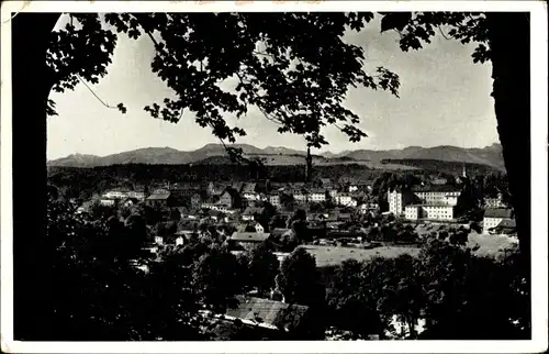 Ak Traunstein in Oberbayern, Durchblick zum Ort