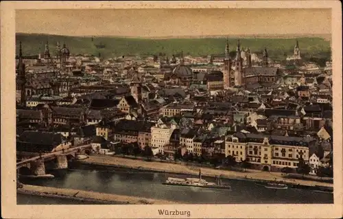 Ak Würzburg am Main Unterfranken, Gesamtansicht