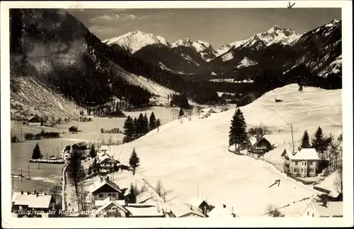 Ak Ettal Oberbayern, Blick von der Kuppel auf den Ort im Winter