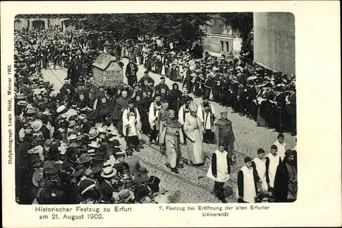 Ak Erfurt in Thüringen, Historischer Festzug 1902, Eröffnung der alten Universität