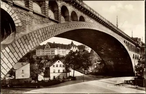 Ak Plauen im Vogtland, Brückenpartie, Friedrich Augustbrücke