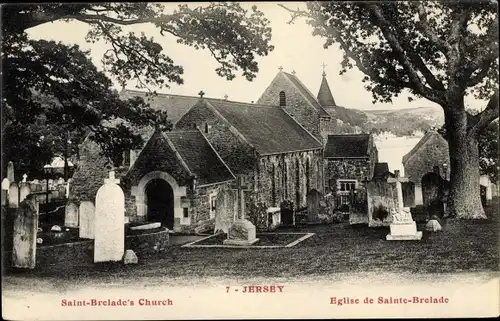 Ak Jersey Kanalinseln, Saint Brelade's Church, Eglise de Sainte Brelade