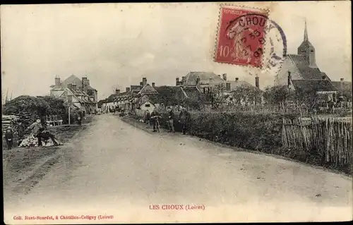 Ak Les Choux Loiret, Straßenpartie