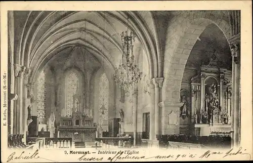 Ak Mormant Seine et Marne, Interieur de l'Eglise