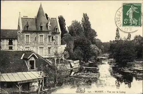 Ak Moret Seine et Marne, Vue sur le Loing