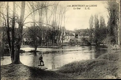 Ak Montigny-sur-Loing Seine-et-Marne, Le Gue