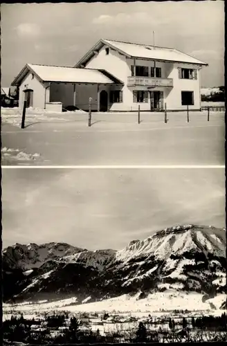 Ak Pfronten Ostallgäu Bayern, Haus Rübig, Winter, Teilansicht