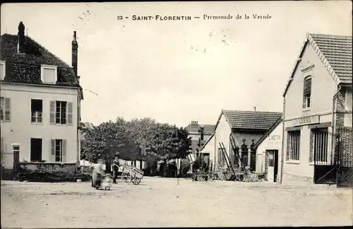 Ak Saint Florentin Yonne, Promenade de la Vernée