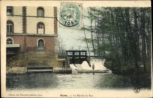 Ak Sens Yonne, Le Moulin du Roy, Ruderboot