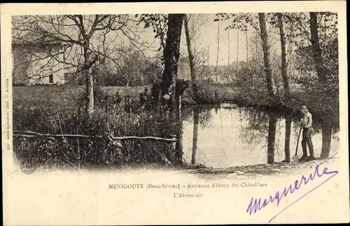 Ak Menigoute Deux Sèvres, Ancienne Abbaye des Chatelliers, L'Abreuvoir