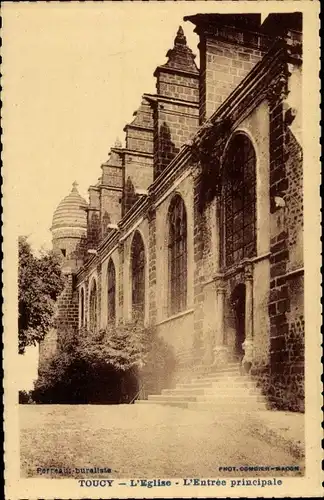 Ak Toucy Yonne, l´Eglise, Entrée principale