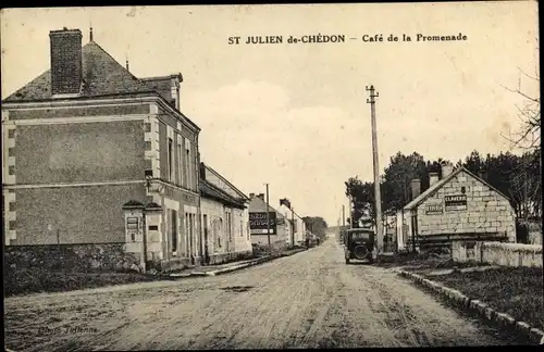 Ak Saint-Julien-de-Chédon Loir et Cher, Café de la Promenade