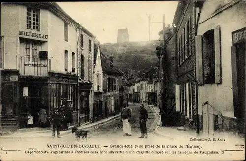 Ak Saint Julien du Sault Yonne, Grande Rue