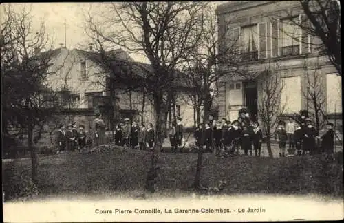 Ak La Garenne Colombes Hauts de Seine, La Jardin