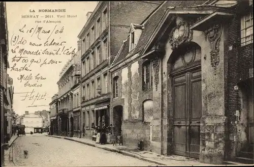 Ak Bernay Eure, Vieil Hôtel, Rue d´Alençon