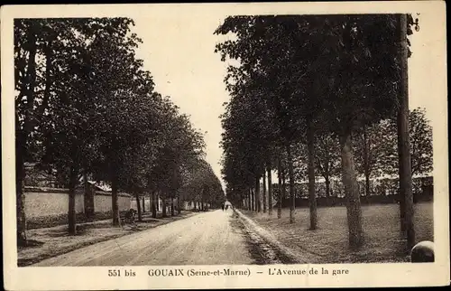 Ak Gouaix Seine et Marne, Avenue de la Gare