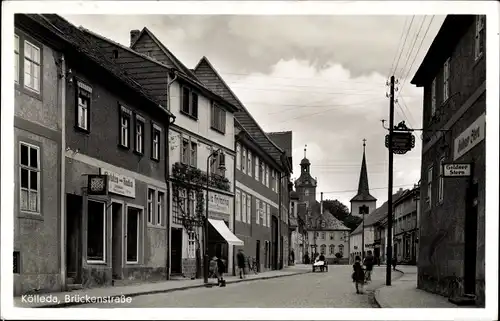 Ak Kölleda in Thüringen, Brückenstraße, Geschäfte