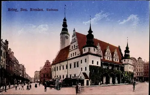 Ak Brzeg Brieg Schlesien, Rathaus