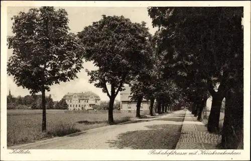 Ak Kölleda in Thüringen, Bahnhofstraße, Kreiskrankenhaus