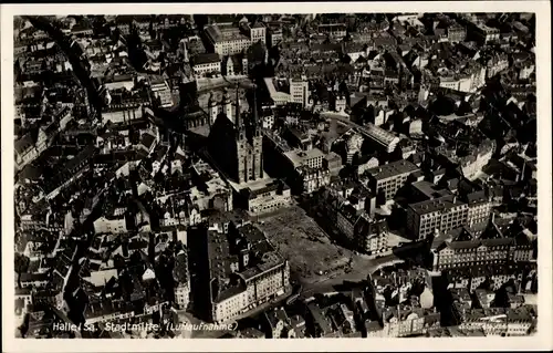 Ak Halle an der Saale, Stadtmitte, Luftaufnahme