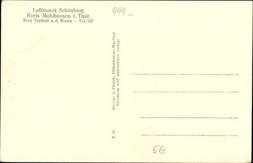 Ak Schönberg in Sachsen, Ortsansicht, Wohnhaus, Bäume