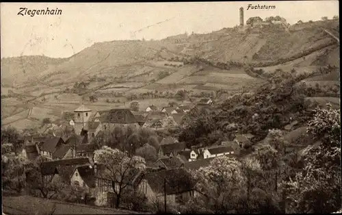 Ak Ziegenhain Jena in Thüringen, Gesamtansicht, Fuchsturm
