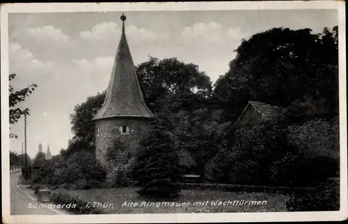 Ak Sömmerda in Thüringen, Alte Ringmauer mit Wachttürmen