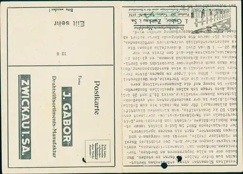 Klapp Ak Zwickau in Sachsen, J. Gabor Drahtstiftsortiments-Manufaktur, Bestellung