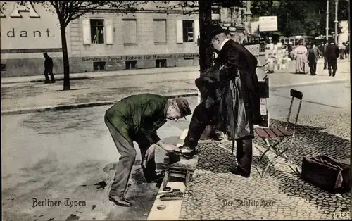 Ak Berlin, Schuhputzer, Stiefelputzer
