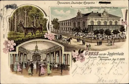 Litho Berlin Charlottenburg, Restaurant Deutscher Kronprinz, Rehe