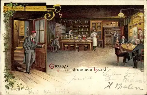 Litho Berlin Mitte, Friedrichstraße 113, Gruß vom strammen Hund