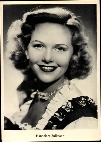 Ak Schauspielerin Hannelore Bollmann, Portrait