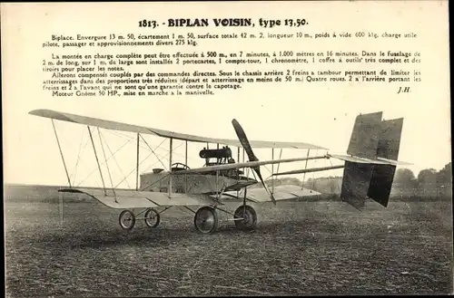 Ak Biplan Voisin, type 13.50