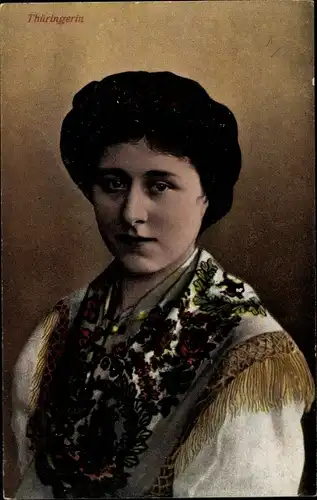 Ak Thüringerin, Frau in Thüringer Tracht, Volkstracht