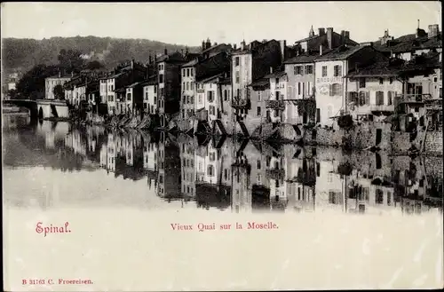 Ak Épinal Lothringen Vosges, Vieux Quai sur la Moselle