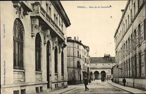 Ak Épinal Lothringen Vosges, Rue de la Comedie