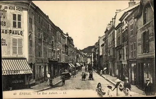 Ak Épinal Lothringen Vosges, La Rue Aubert
