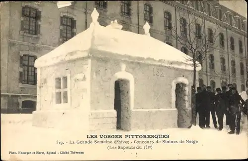 Ak Épinal Lothringen Vosges, La Grande Semaine d'hiver, Concours de Statues de Neige
