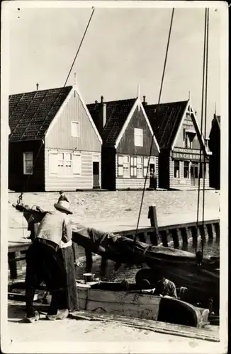 Ak Marken Nordholland Niederlande, Dorfpartie