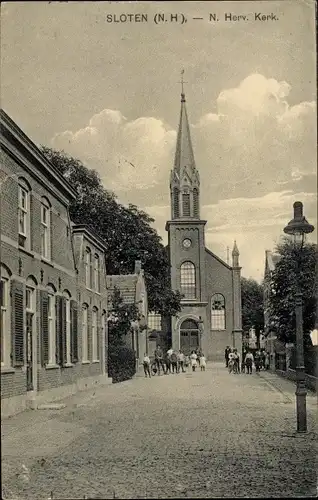 Ak Sloten Amsterdam Nordholland Niederlande, N. Herv. Kerk