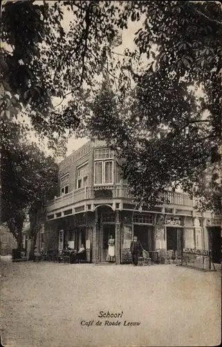 Ak Schoorl Nordholland Niederlande, Café de Roode Leeuw