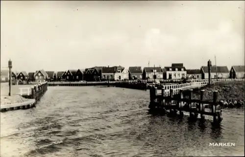 Ak Marken Nordholland Niederlande, Blick auf den Ort