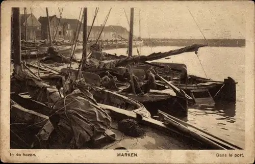 Ak Marken Nordholland Niederlande, in de haven