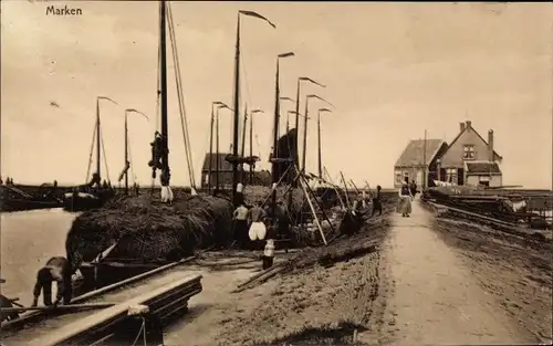Ak Marken Nordholland Niederlande, Straßenpartie