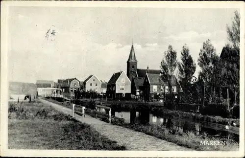 Ak Marken Nordholland Niederlande, Blick auf den Ort
