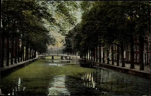 Ak Haarlem Nordholland Niederlande, Kanal, Allee