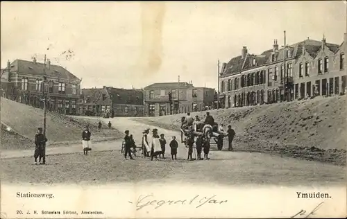 Ak IJmuiden Ymuiden Velsen Nordholland, Stationsweg