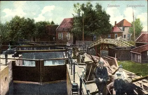 Ak Zaandam Zaanstad Nordholland, Kattegatsluis